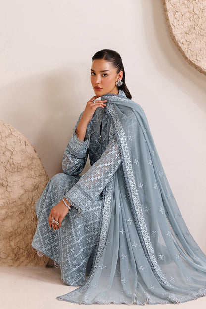 Farasha | Chiffon Threads 26 | PALE SLATE - Formal Dress - available at Maria Faisal in UK and USA.