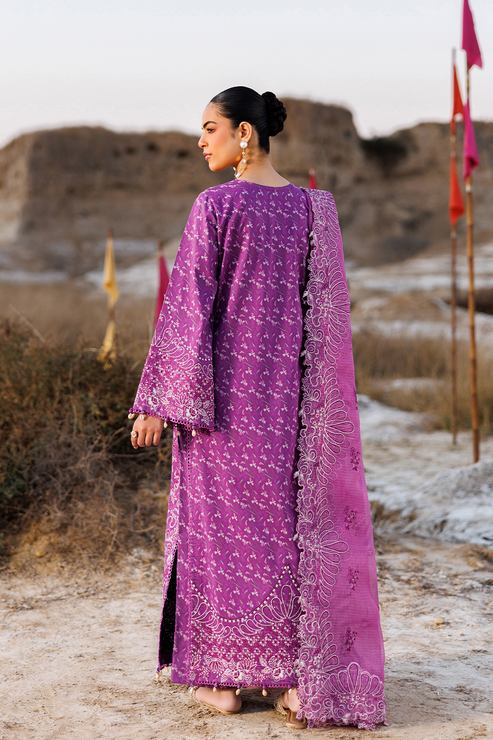 Emaan adeel | Sunlit Groove Luxury Lawn 26 | FLORAL FRENZY - Luxury Dress - available at Maria Faisal in UK and USA.