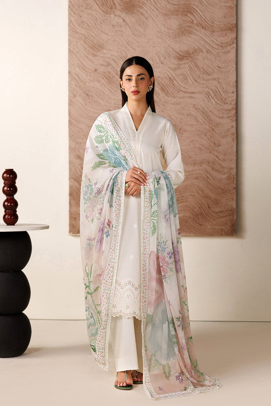 Farasha | Summer Melody 26 | White Grace - Casual Dress - available at Maria Faisal in UK and USA.