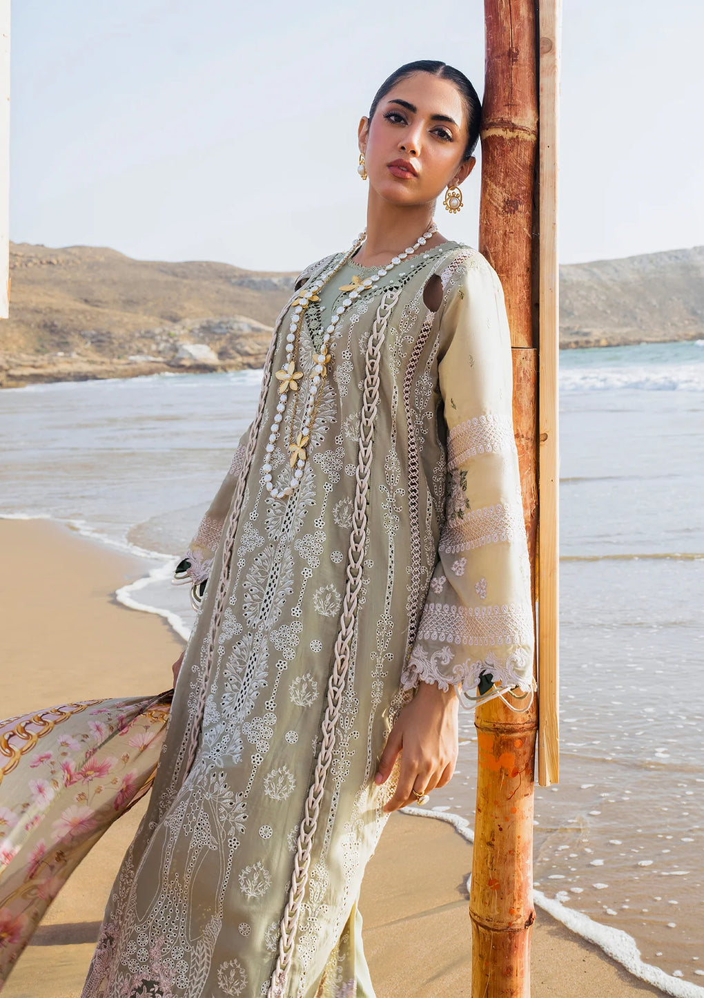 Elaf Premium | Hai Kuch Festive Lawn 24 | EHK-08 Pur Shokh - Designer Dress with Intricate embroidery and embellishments. Shop elegent wedding dress at Maria Faisal.