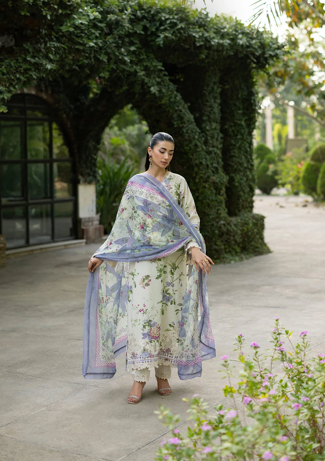 Elaf Premium | Signature Embroidered Lawn with Chiffon Collection 26 | ESG-3B KATIE - Luxury Dress - available at Maria Faisal in UK and USA.