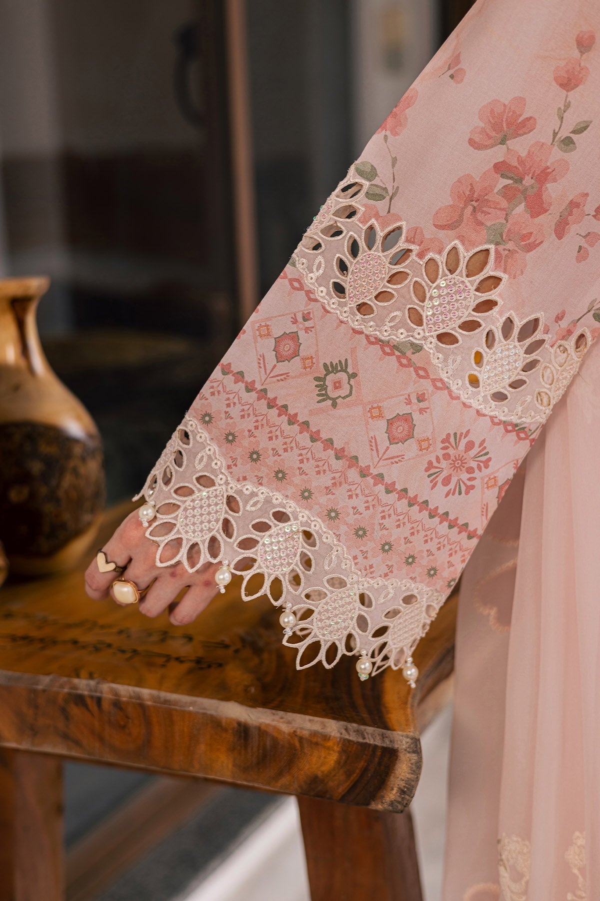 Nureh | Raha Lawn | NE-261 - Luxury Dress - available at Maria Faisal in UK and USA.