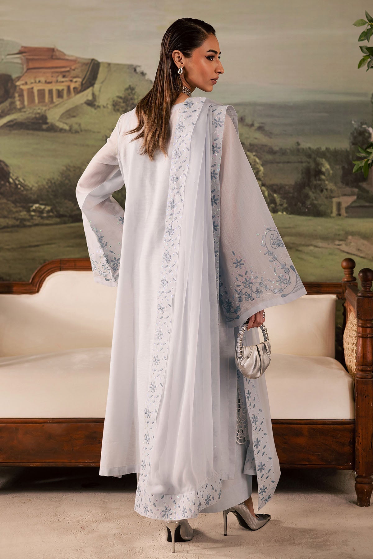 Nureh | Shades of Winter | NP-668 - Casual Dress - available at Maria Faisal in UK and USA.