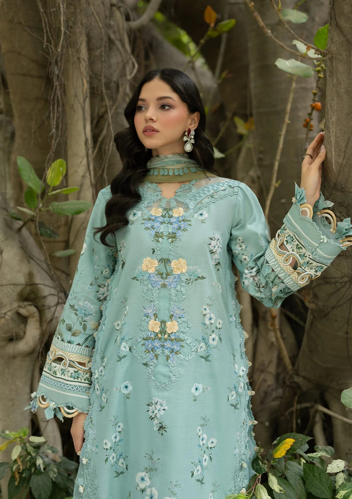 Elaf Premium | Signature Embroidered Lawn with Chiffon Collection 26 | ESG-6B ZARIA - Luxury Dress - available at Maria Faisal in UK and USA.