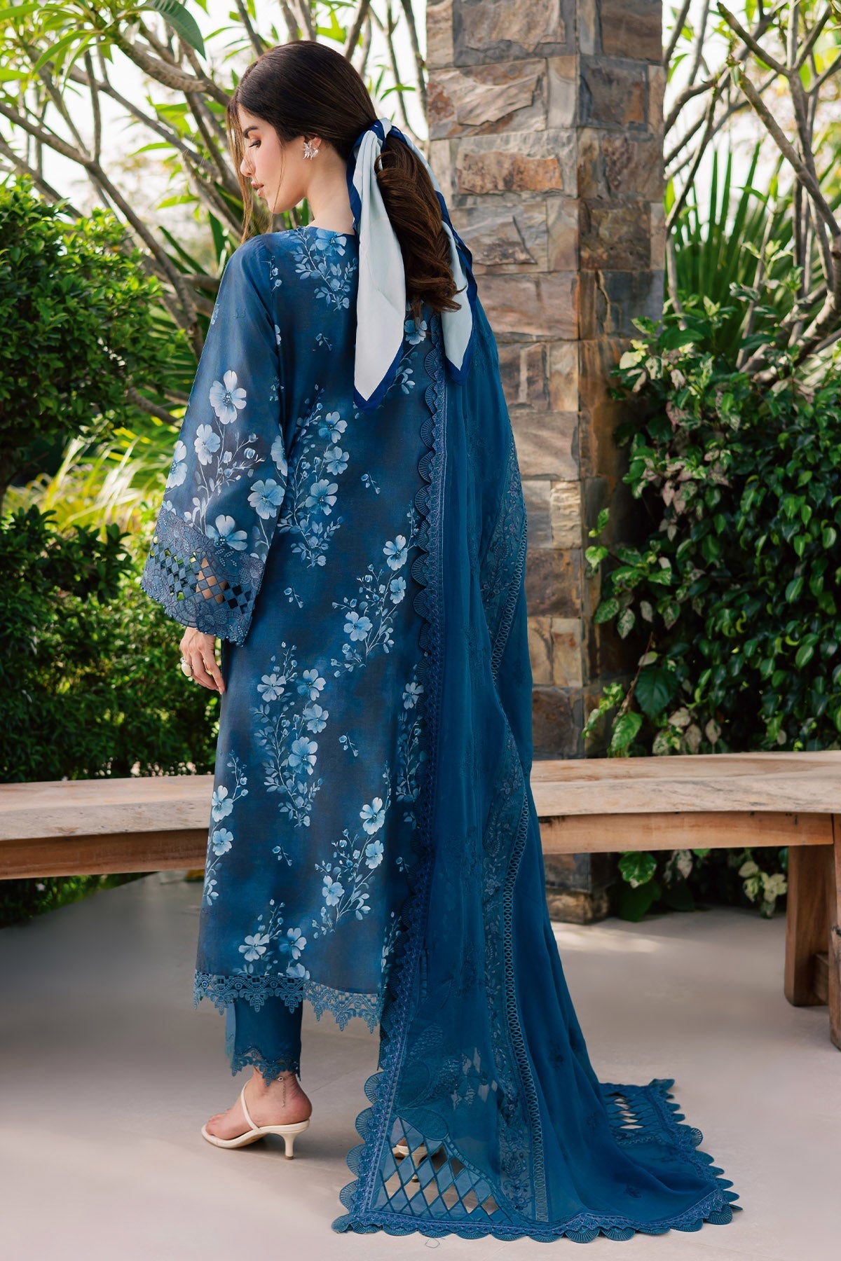 Nureh | Raha Lawn | NE-260 - Luxury Dress - available at Maria Faisal in UK and USA.