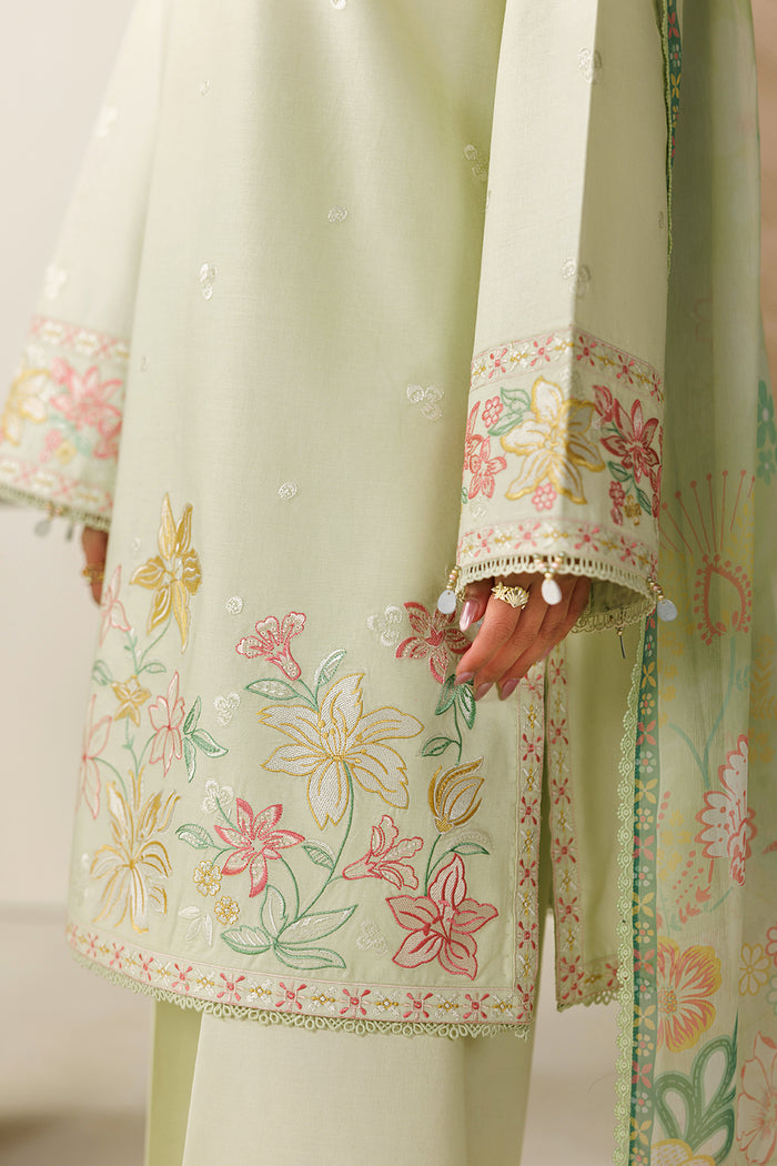 Farasha | Summer Melody 26 | Velvet Sage - Casual Dress - available at Maria Faisal in UK and USA.