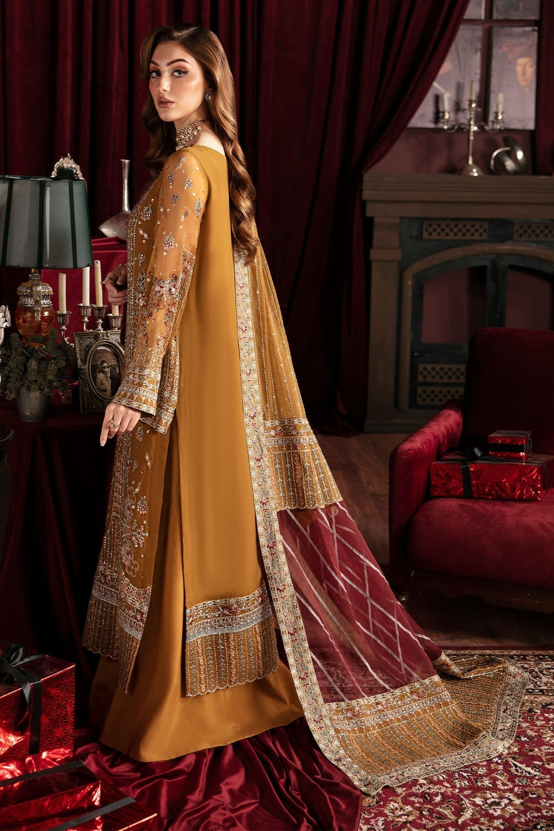 Nureh | Elanora Formal 24 | CRIMSON - Ladies Clothes - Maria Faisal