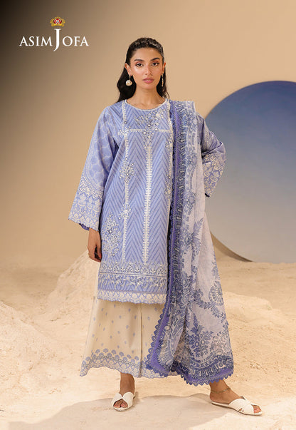 Asim Jofa | Summer Rhapsody | AJUBU-13 Printed Embroidered Lawn - Ladies Clothes - Maria Faisal