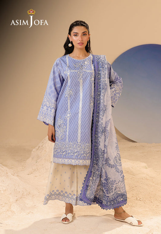 Asim Jofa | Summer Rhapsody | AJUBU-13 Printed Embroidered Lawn - Ladies Clothes - Maria Faisal