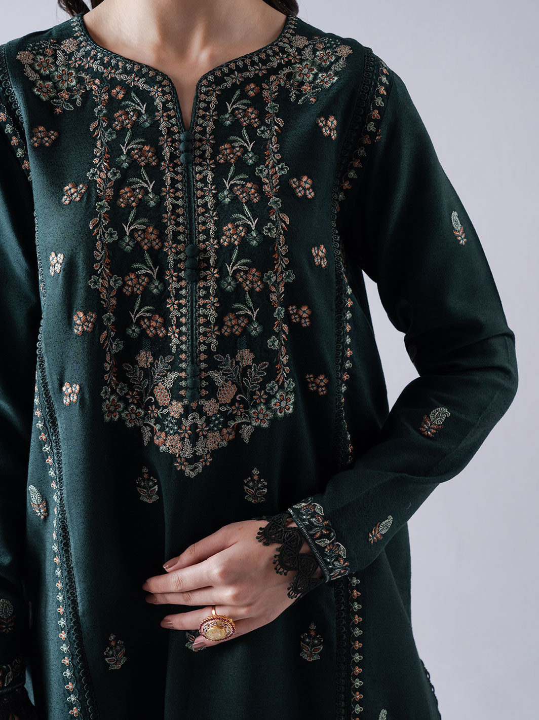 Faiza Faisal | Winter Edit 2024 | AVA - Designer Dress with Intricate embroidery and embellishments. Shop elegent wedding dress at Maria Faisal.