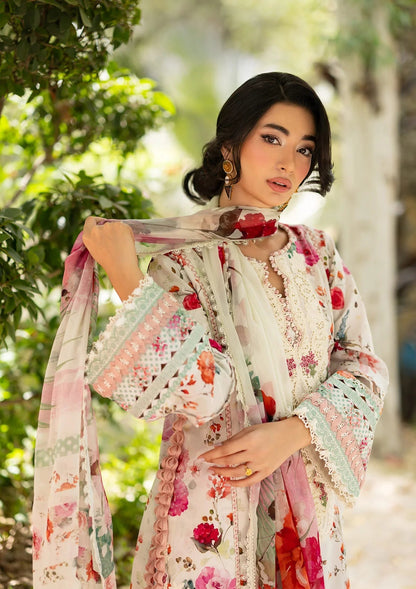 Elaf Premium | Signature Embroidered Lawn with Chiffon Collection 26 | ESG-4A CLAIRE - Luxury Dress - available at Maria Faisal in UK and USA.
