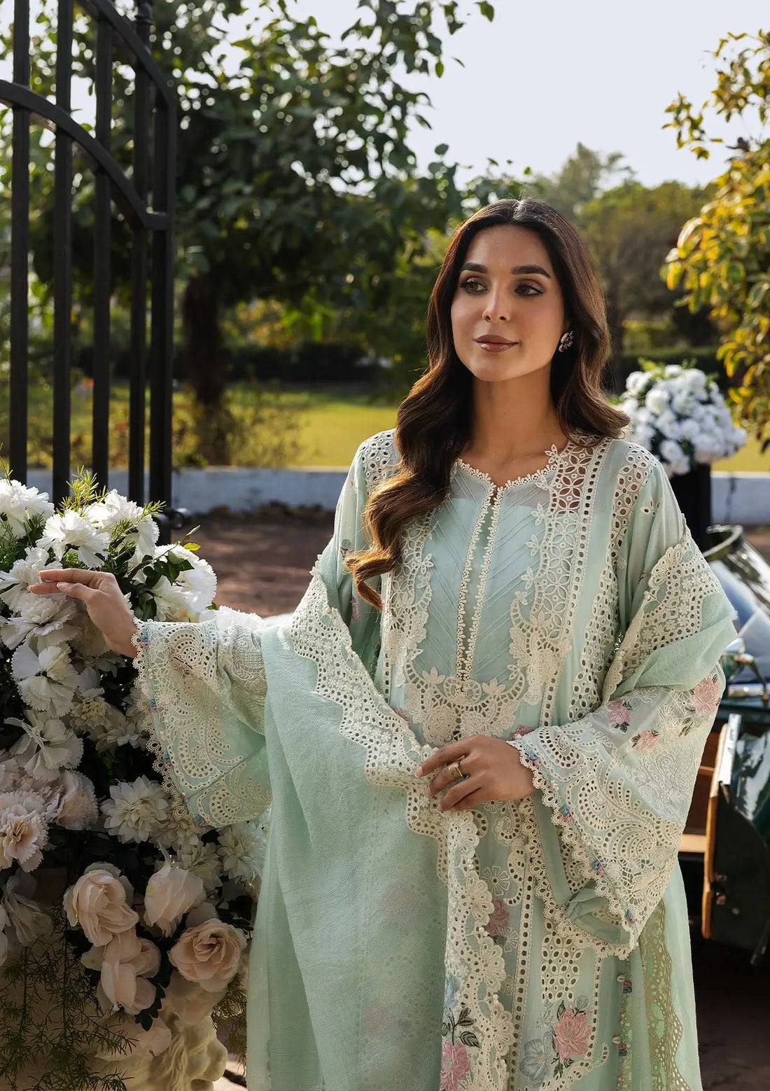 Kahf Premium | Luxury Lawn 25 | KLR-2B Garnet by Maria Faisal - Registered Vendor of : Kahf Premium - type : Ladies Clothes - 100% original wedding dresses