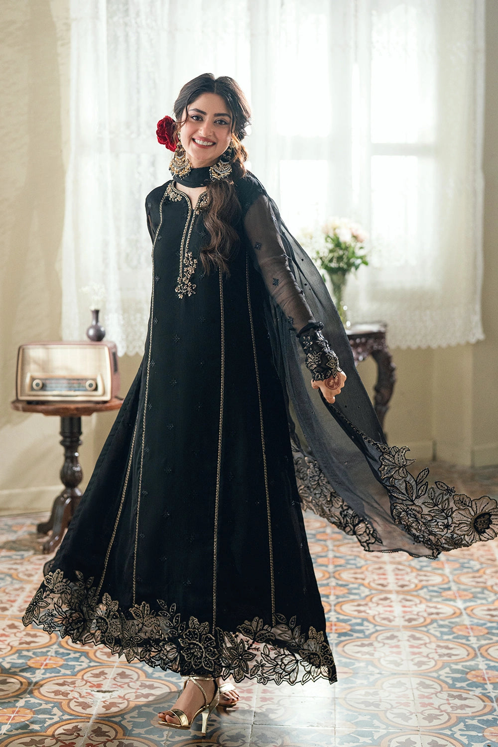 Azure | Eid Drop | Nightingale - Formal Dress - available at Maria Faisal in UK and USA.