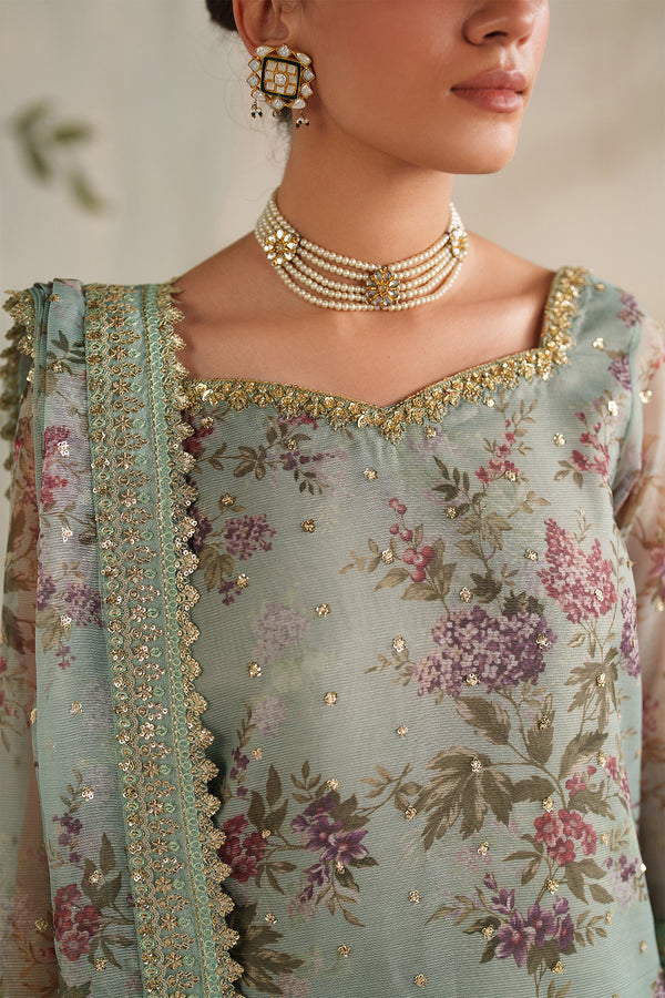 Baroque | Formals Collection | EMBROIDERED COTTON NET UF-4373 - Formal Dress - available at Maria Faisal in UK and USA.