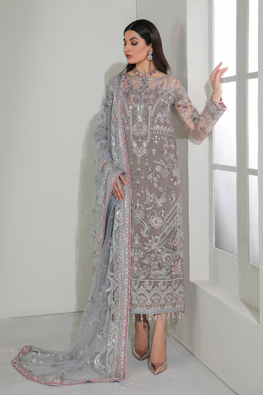 Baroque | Formals Collection | EMBROIDERED NET UF-184 - Formal Dress - available at Maria Faisal in UK and USA.