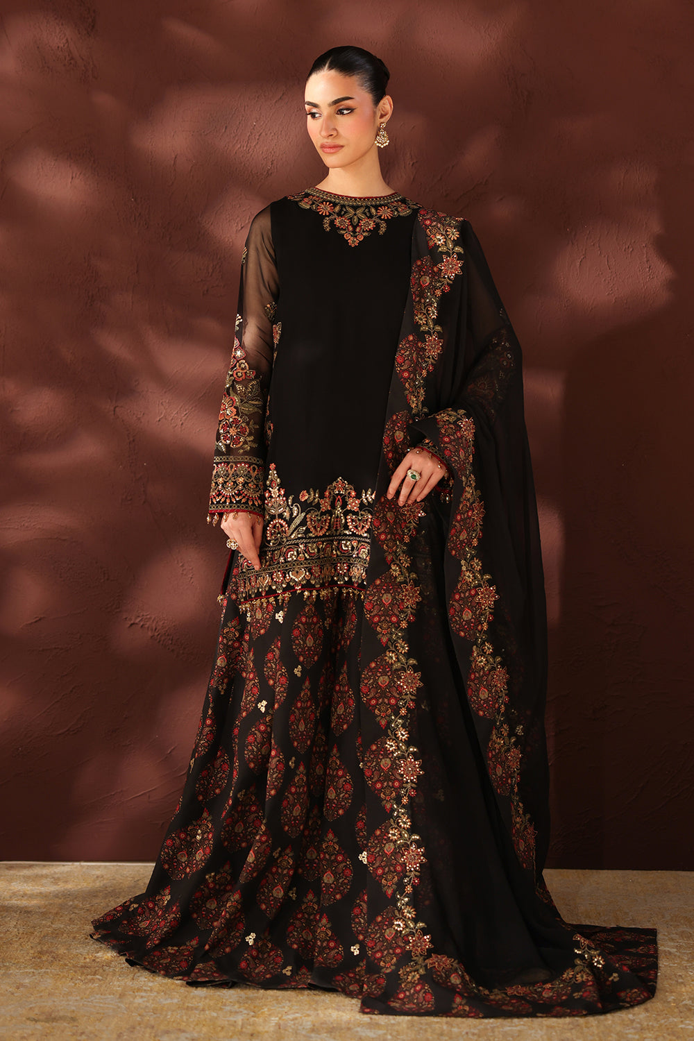 Baroque | Formals Collection | EMBROIDERED CHIFFON UF-4488 - Formal Dress - available at Maria Faisal in UK and USA.