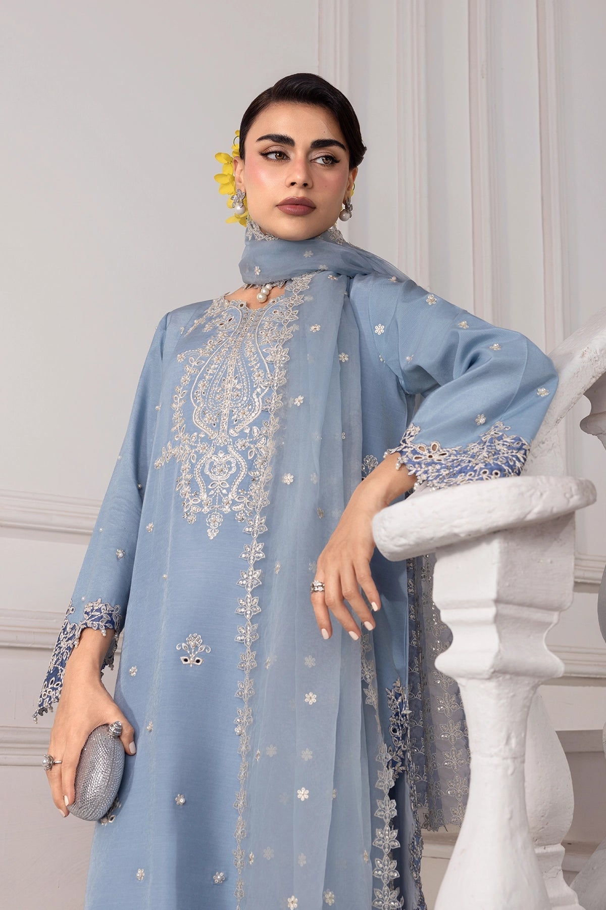 Rangrasiya | Lumeire Silk |Cielo - Luxury Dress - available at Maria Faisal in UK and USA.