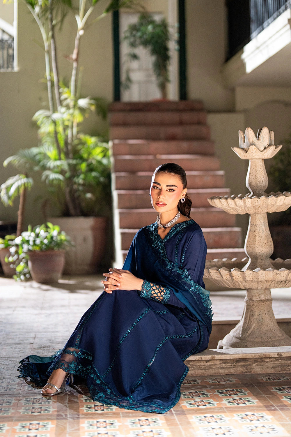 Azure | Vogue Formals | Galactic Glam - Formal Dress - available at Maria Faisal in UK and USA.