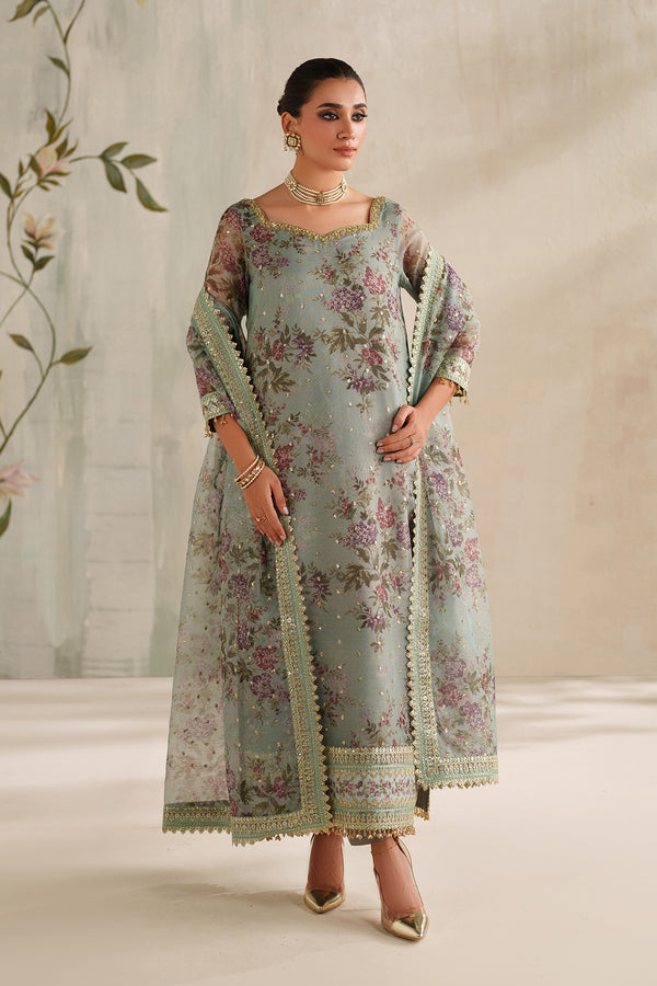 Baroque | Formals Collection | EMBROIDERED COTTON NET UF-4373 - Formal Dress - available at Maria Faisal in UK and USA.