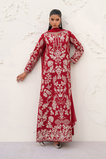 Baroque | Formals Collection | EMBROIDERED RAW SILK UF-4386 - Formal Dress - available at Maria Faisal in UK and USA.