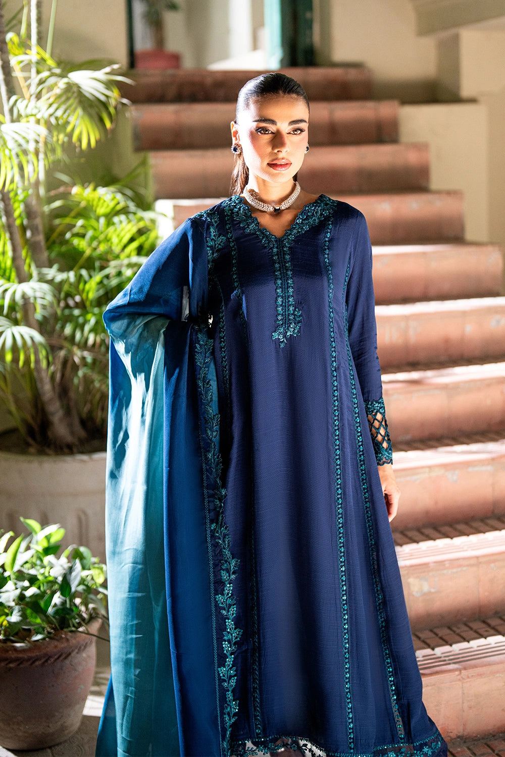 Azure | Vogue Formals | Galactic Glam - Formal Dress - available at Maria Faisal in UK and USA.