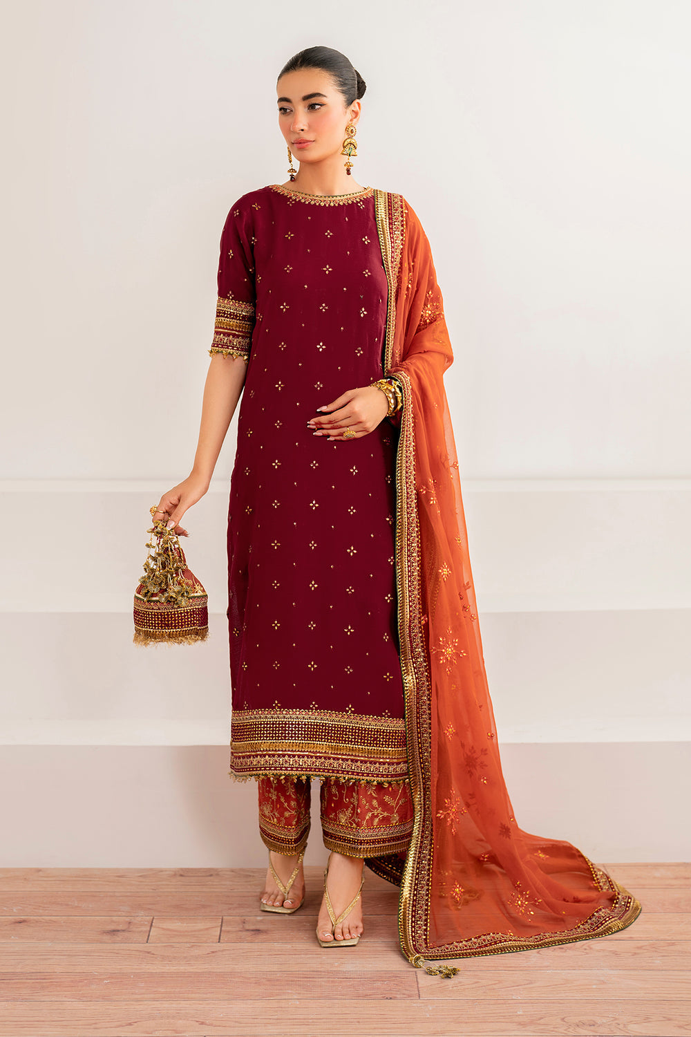 Baroque | Formals Collection | EMBROIDERED CHIFFON UF-698 - Formal Dress - available at Maria Faisal in UK and USA.