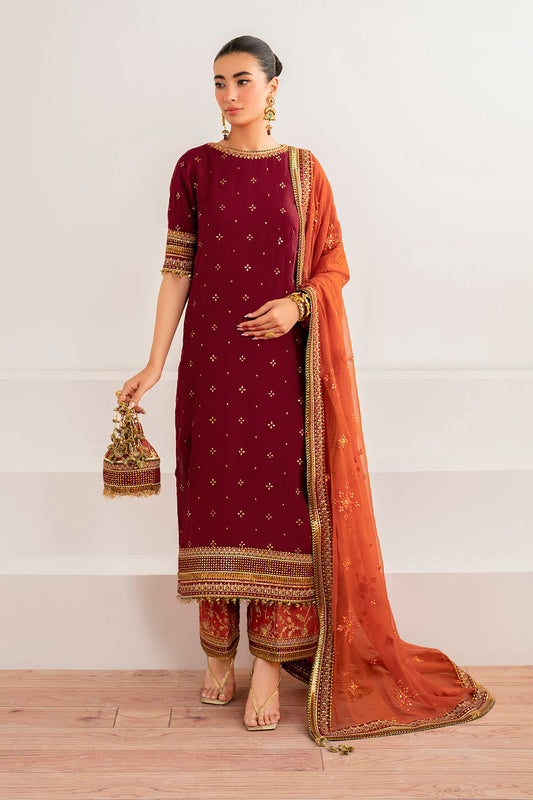 Baroque | Formals Collection | EMBROIDERED CHIFFON UF-698 - Formal Dress - available at Maria Faisal in UK and USA.