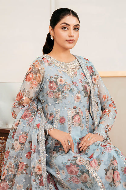 Baroque | Luxury Pret 25 | EMBELLISHED PRINTED CHIFFON PR-1058 - Ladies Clothes - Maria Faisal