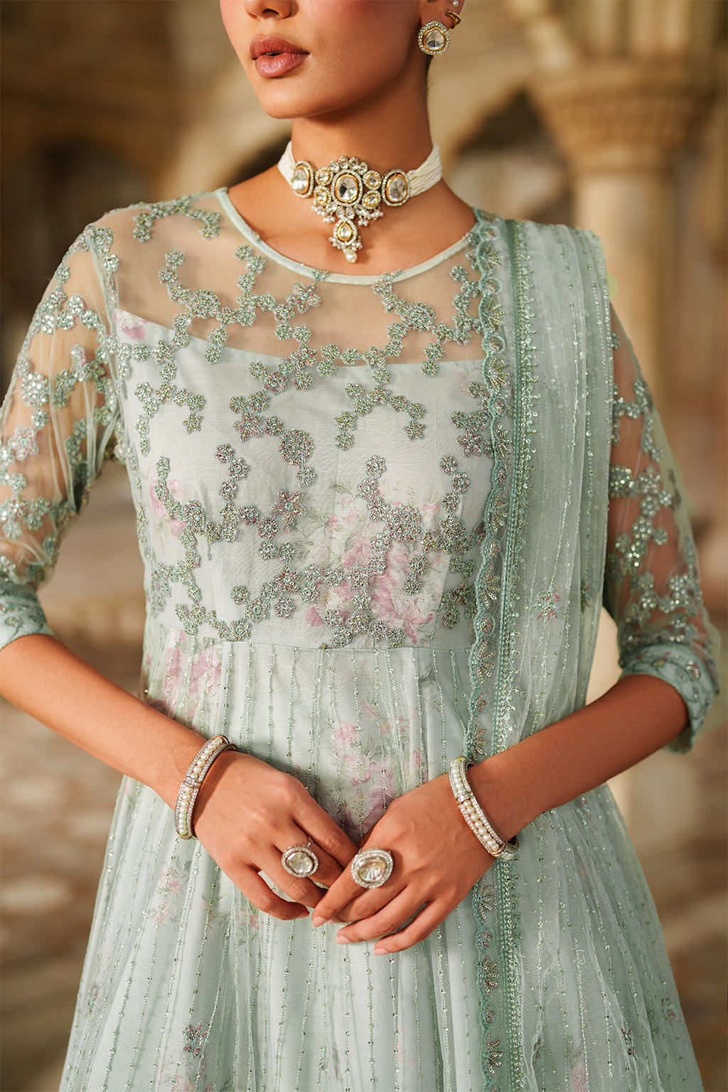 Iznik | Festive Formal | UE-553 Embroidered Net - Ladies Clothes - Maria Faisal