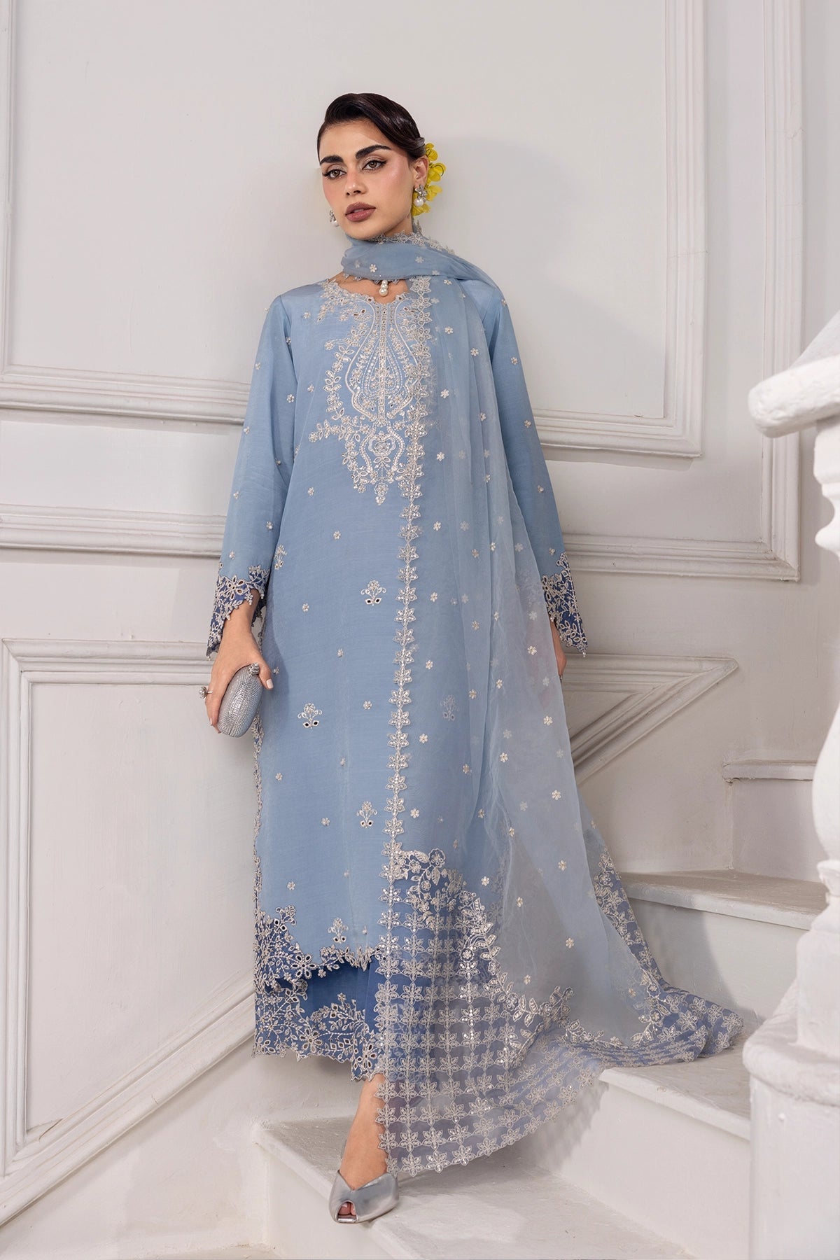 Rangrasiya | Lumeire Silk |Cielo - Luxury Dress - available at Maria Faisal in UK and USA.