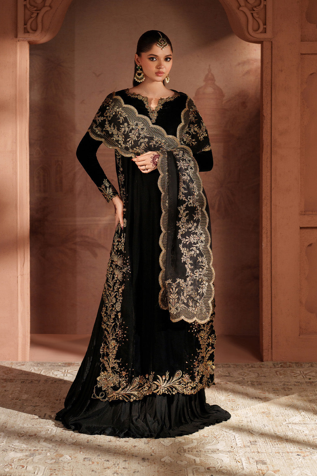 Iznik | Velvet 25 | IV-62 Embroidered Velvet - Formal Dress - available at Maria Faisal in UK and USA.