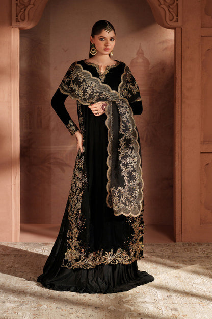 Iznik | Velvet 25 | IV-62 Embroidered Velvet - Formal Dress - available at Maria Faisal in UK and USA.