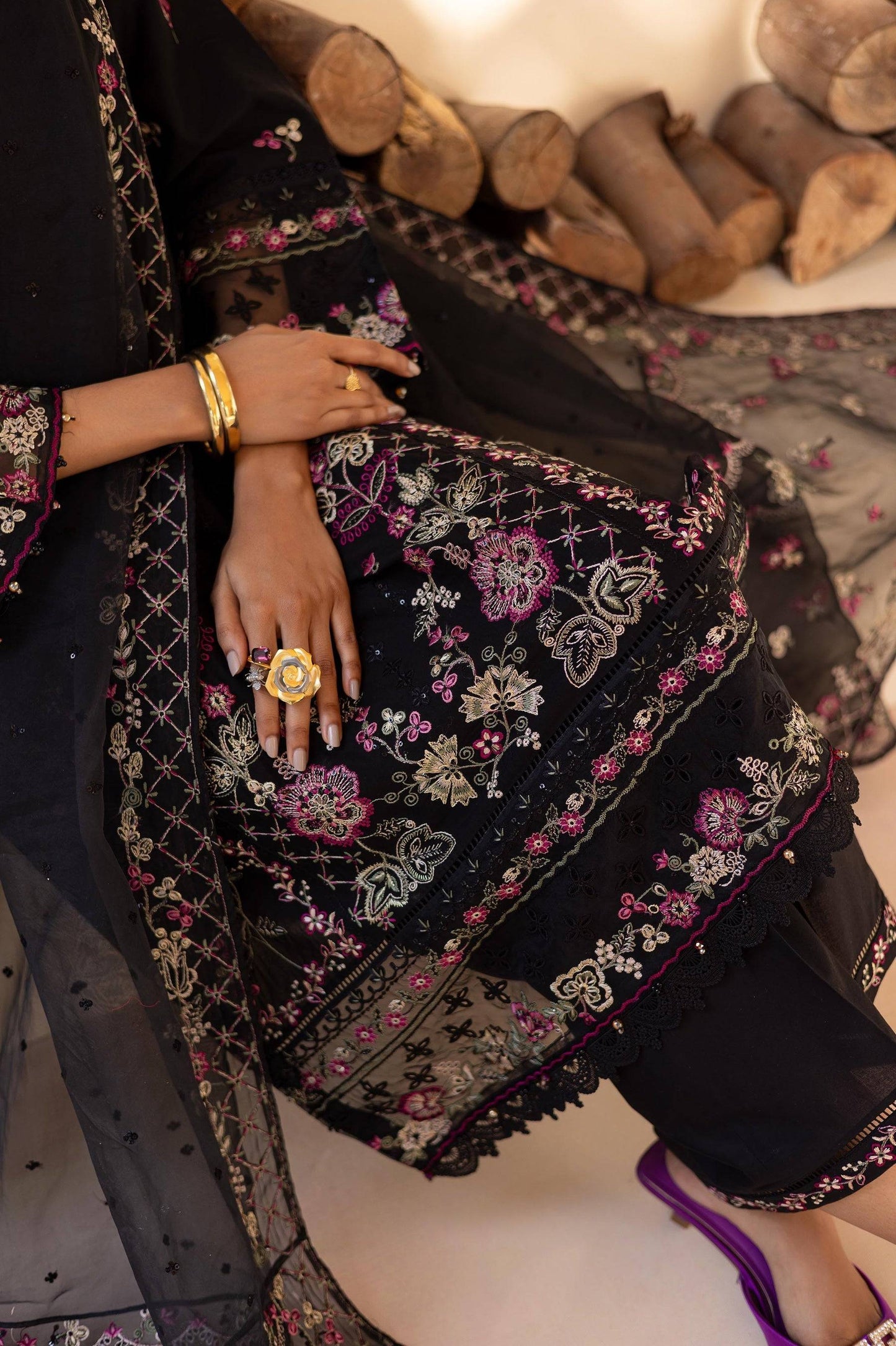 Batik | Cyra Luxury Solids | Black Onyx by Maria Faisal - Registered Vendor of : Batik - type : Ladies Clothes - 100% original wedding dresses