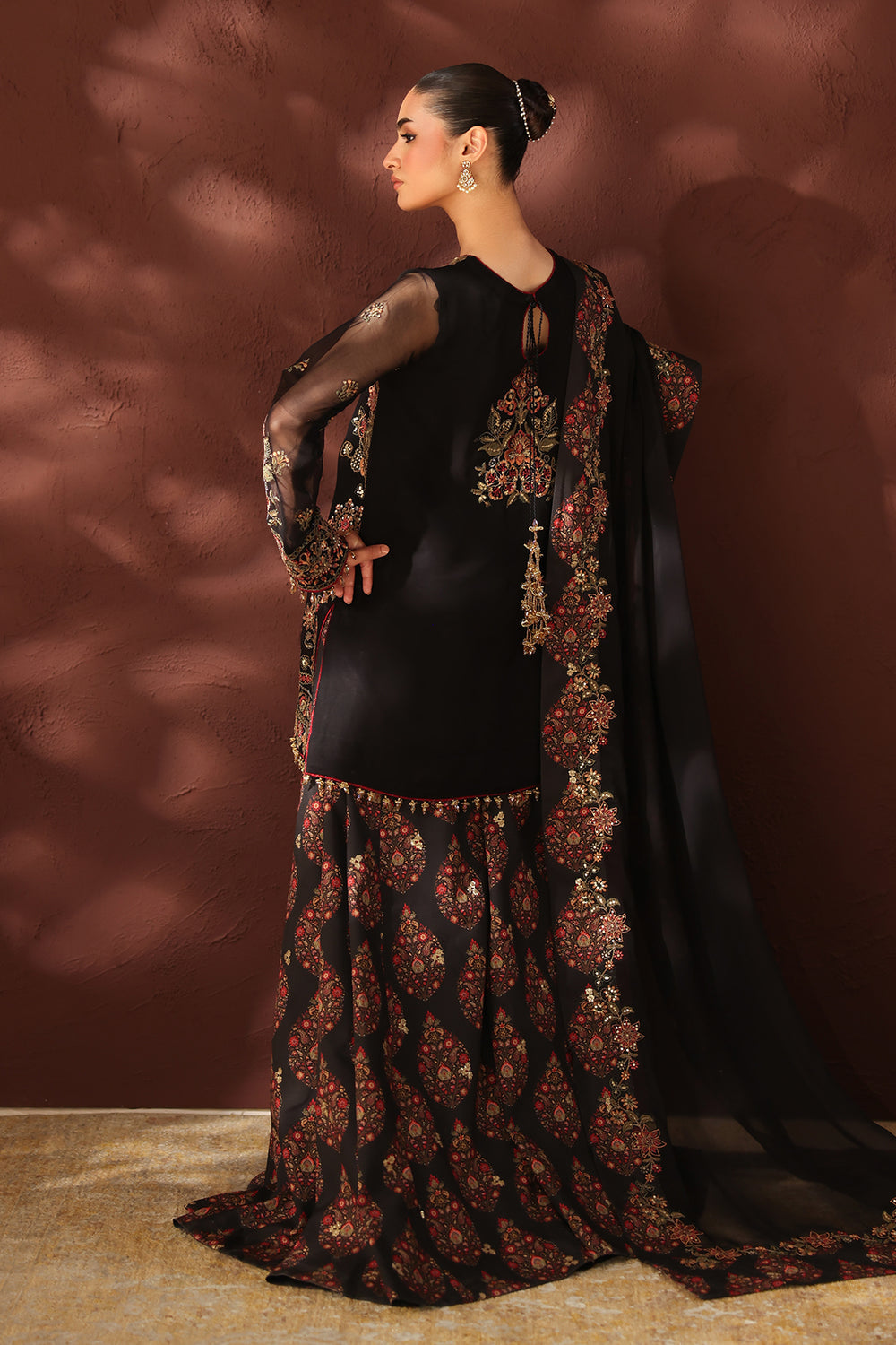 Baroque | Formals Collection | EMBROIDERED CHIFFON UF-4488 - Formal Dress - available at Maria Faisal in UK and USA.
