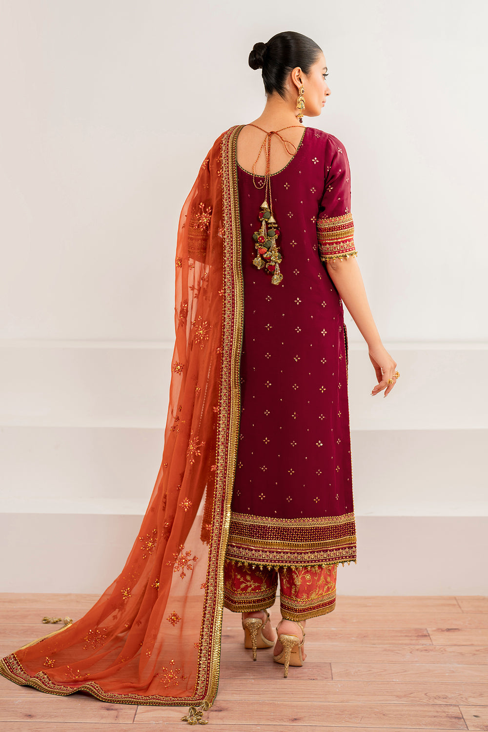 Baroque | Formals Collection | EMBROIDERED CHIFFON UF-698 - Formal Dress - available at Maria Faisal in UK and USA.