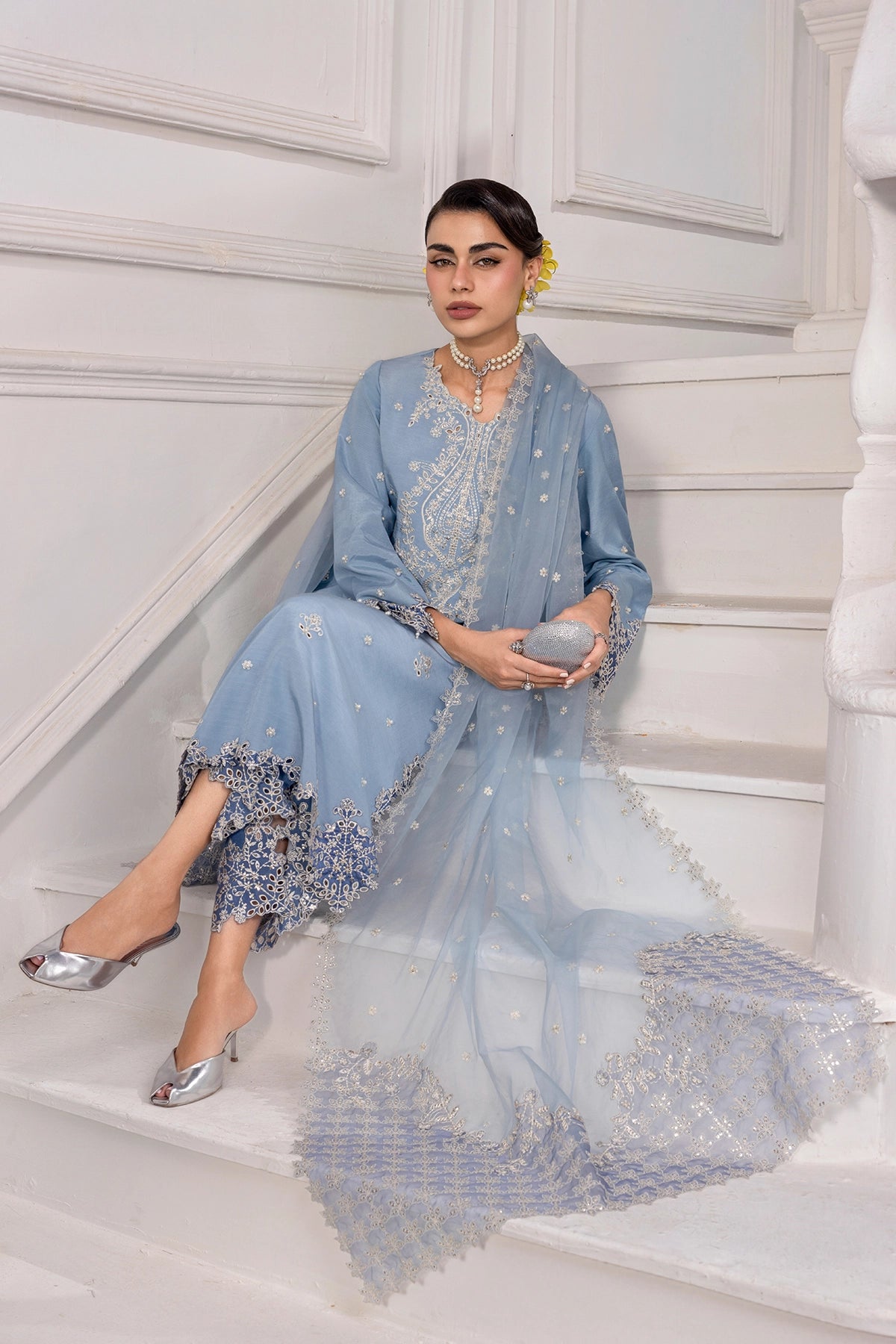 Rangrasiya | Lumeire Silk |Cielo - Luxury Dress - available at Maria Faisal in UK and USA.