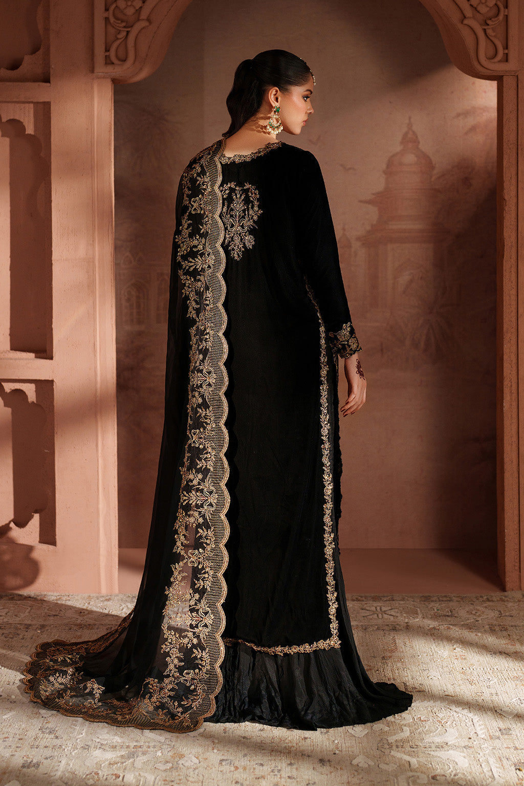 Iznik | Velvet 25 | IV-62 Embroidered Velvet - Formal Dress - available at Maria Faisal in UK and USA.