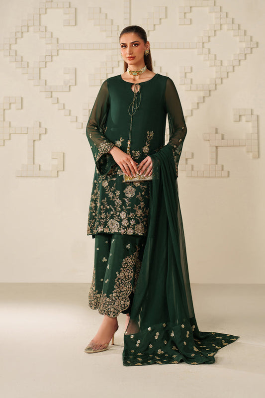 Iznik | Chinon Chiffon | UE-619 - Dress - available at Maria Faisal in UK and USA.