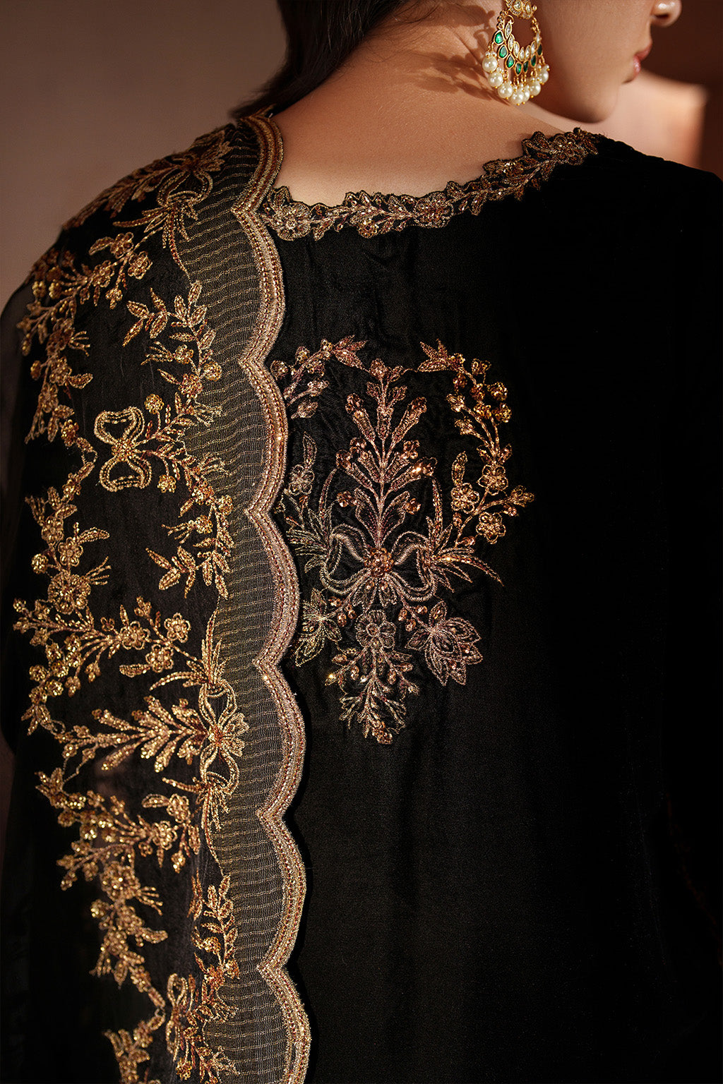 Iznik | Velvet 25 | IV-62 Embroidered Velvet - Formal Dress - available at Maria Faisal in UK and USA.