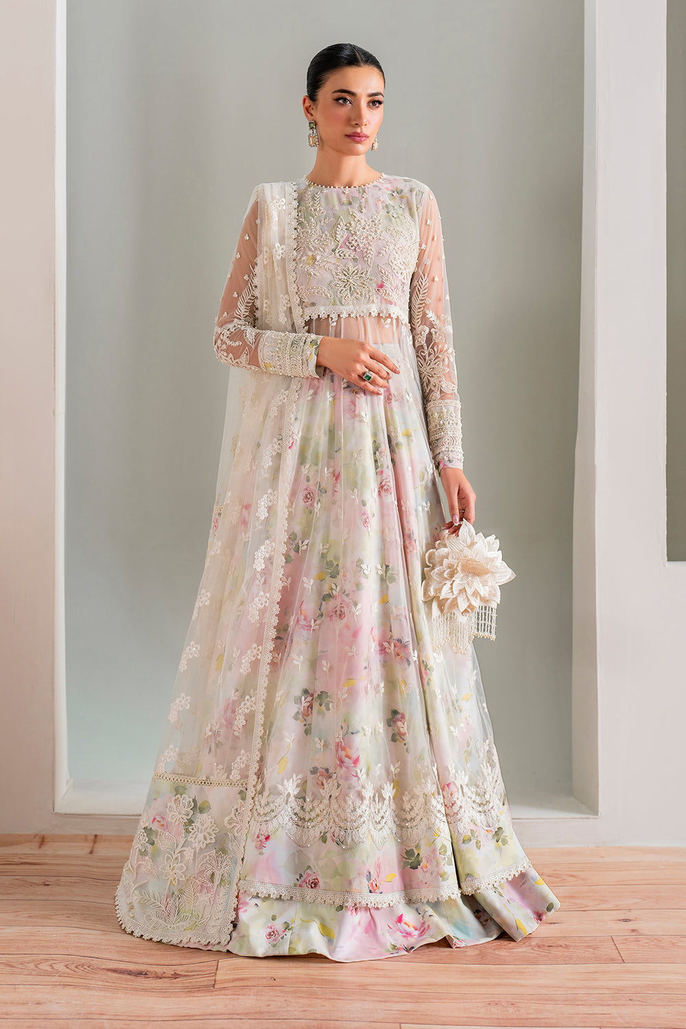 Baroque | Formals Collection | EMBROIDERED NET UF-686 - Formal Dress - available at Maria Faisal in UK and USA.