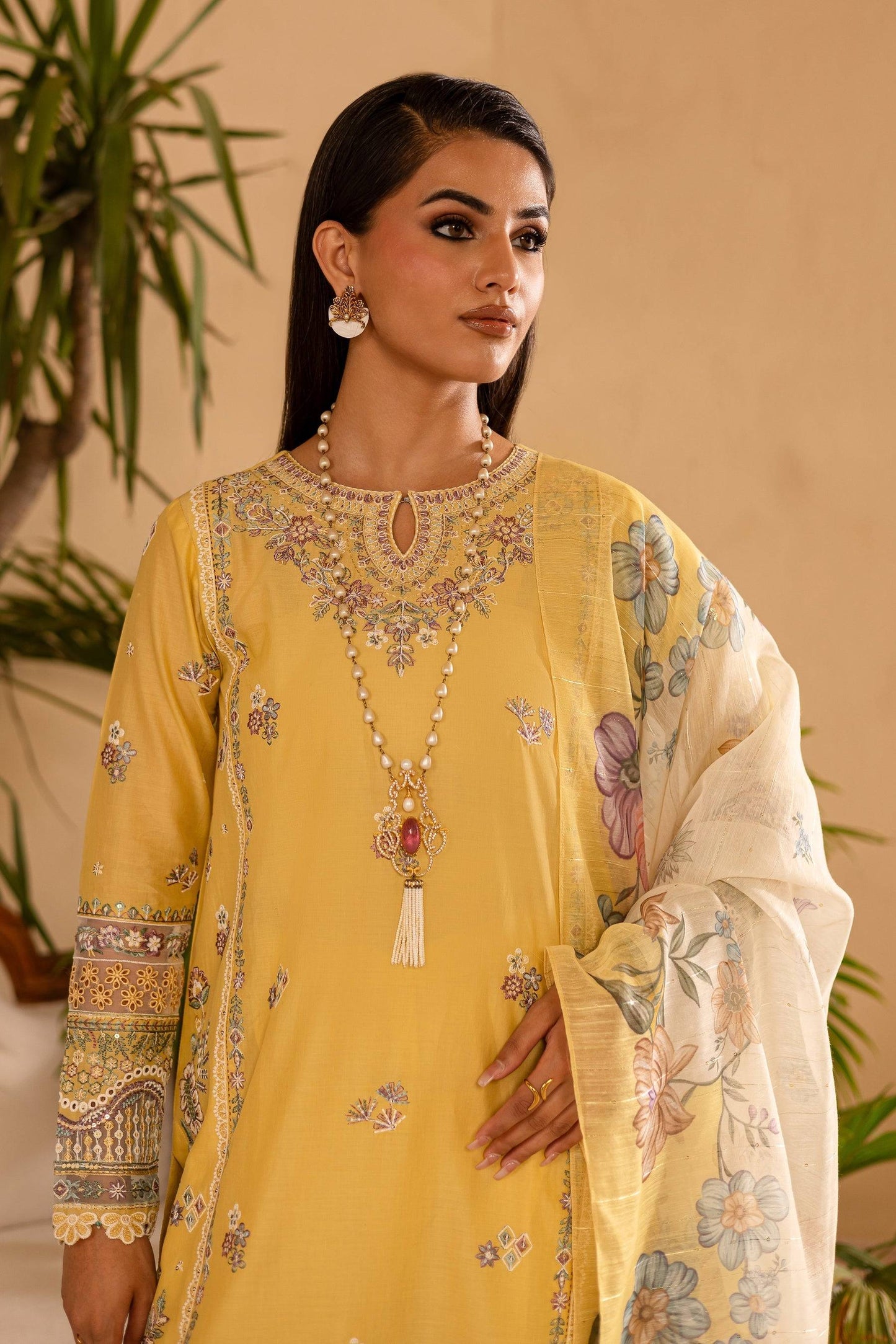 Batik | Nyra Embroidered Summer Solids | Maize by Maria Faisal - Registered Vendor of : Batik - type : Ladies Clothes - 100% original wedding dresses