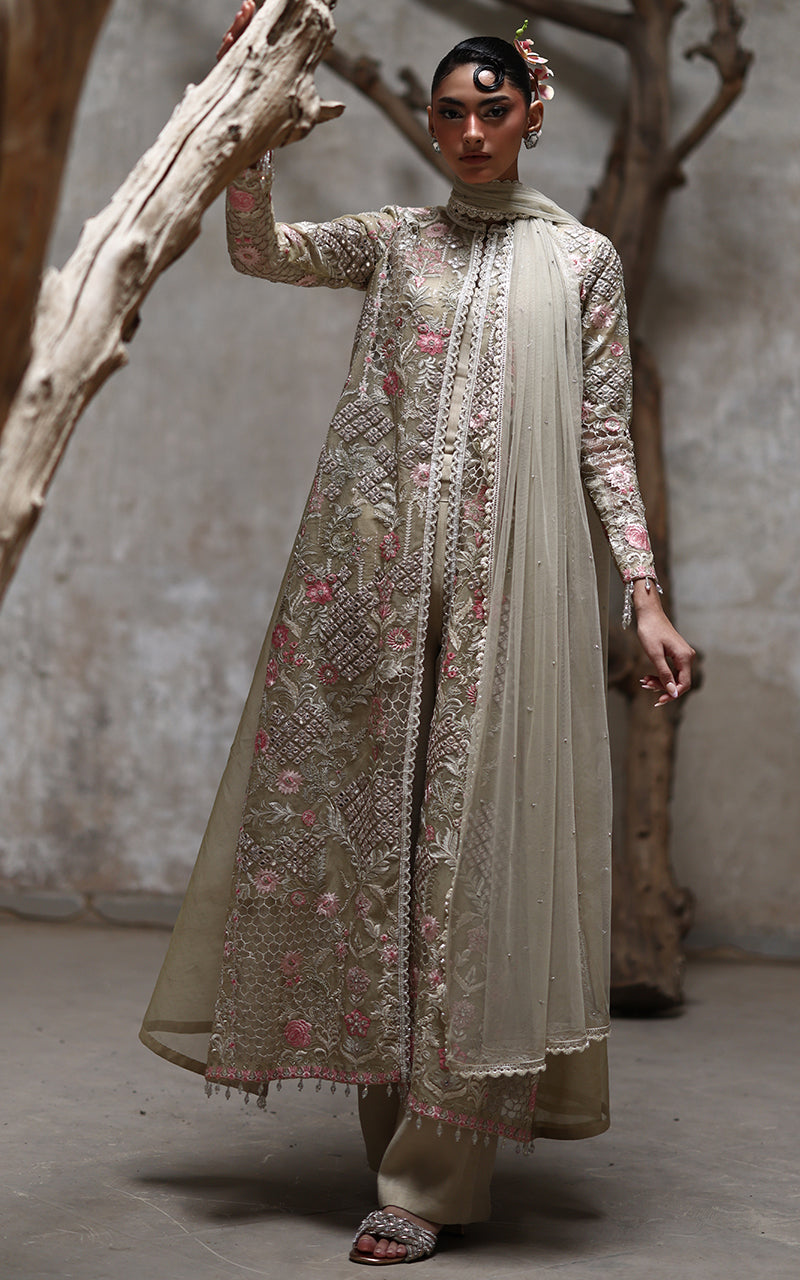 Threads and Motifs | Formal Dresses 25 | Organza Embroidered Jacket - Ladies Clothes - Maria Faisal