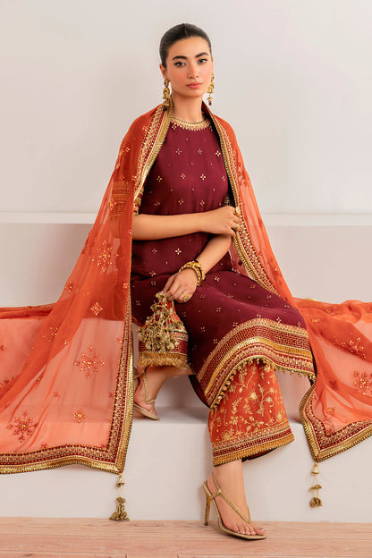 Baroque | Formals Collection | EMBROIDERED CHIFFON UF-698 - Formal Dress - available at Maria Faisal in UK and USA.