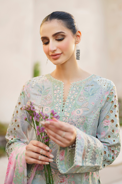 Iznik | Festive lawn 24 | SFL-07 - Designer Dress with Intricate embroidery and embellishments. Shop elegent wedding dress at Maria Faisal.