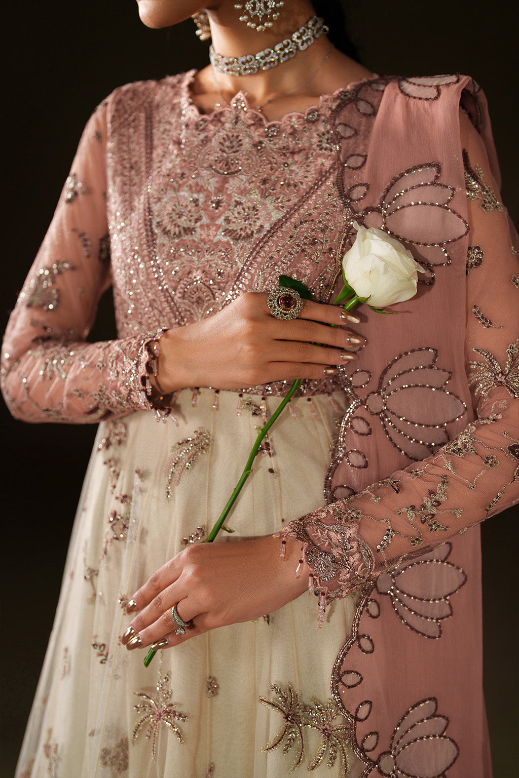 Iznik | Velvet 25 | IV-78 Embroidered Velvet - Formal Dress - available at Maria Faisal in UK and USA.