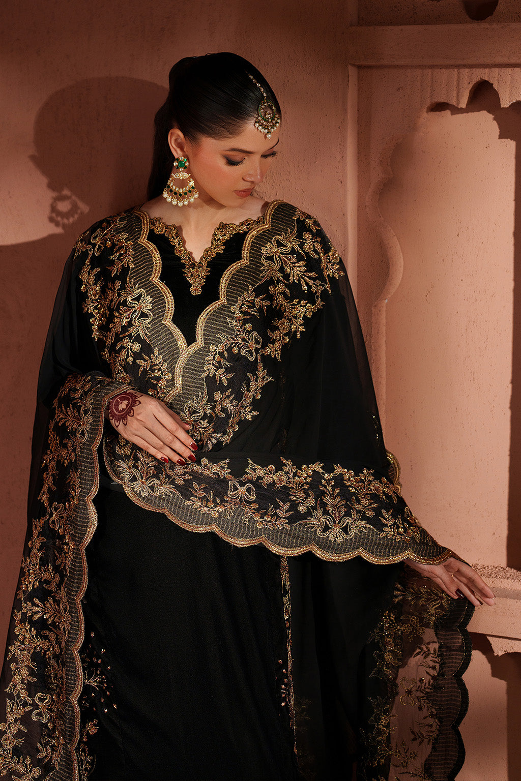 Iznik | Velvet 25 | IV-62 Embroidered Velvet - Formal Dress - available at Maria Faisal in UK and USA.