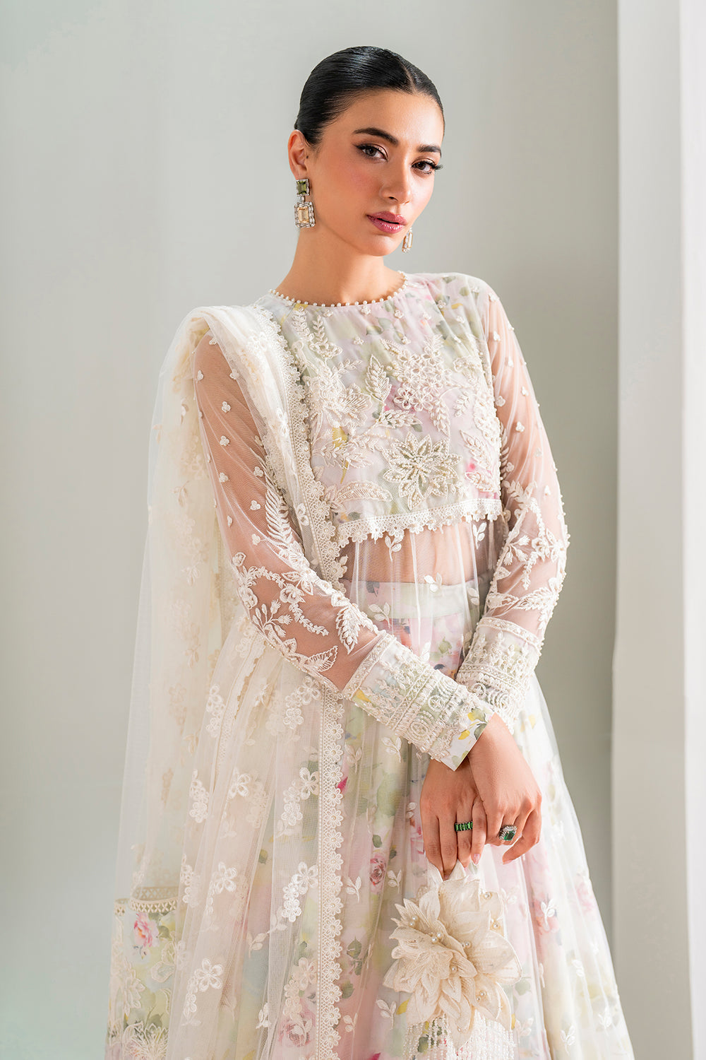 Baroque | Formals Collection | EMBROIDERED NET UF-686 - Formal Dress - available at Maria Faisal in UK and USA.