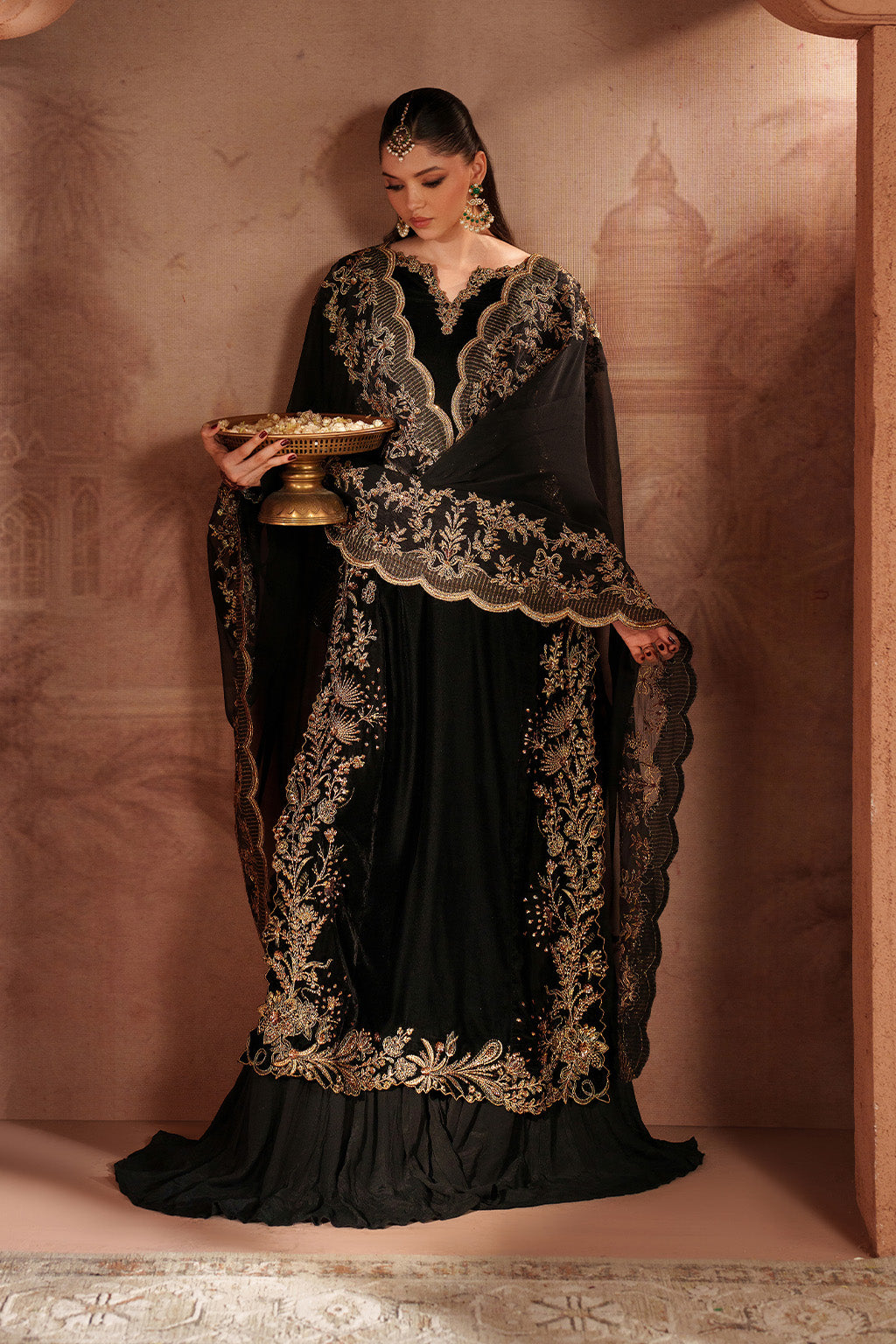 Iznik | Velvet 25 | IV-62 Embroidered Velvet - Formal Dress - available at Maria Faisal in UK and USA.