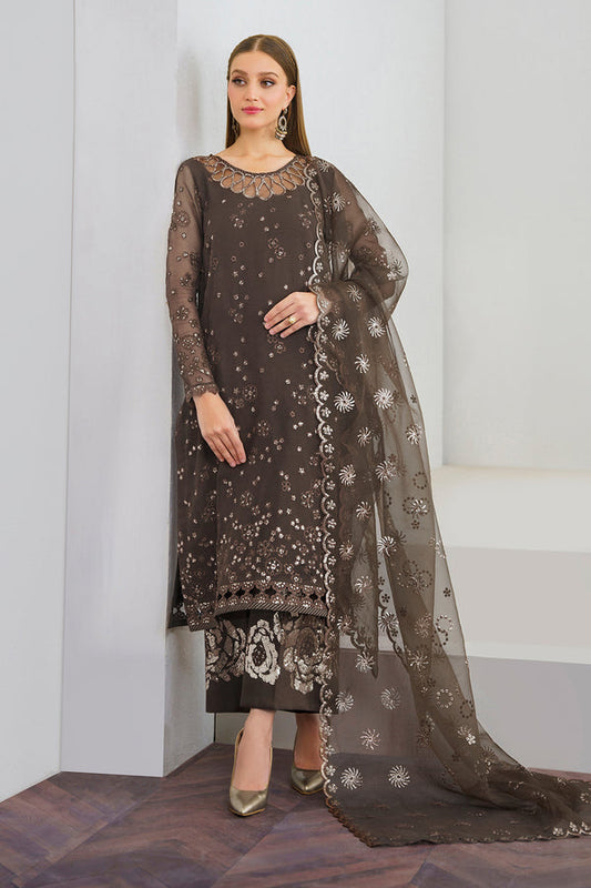 Baroque | Luxury Pret 24 | CHIFFON UF-524 - Designer Dress with Intricate embroidery and embellishments. Shop elegent wedding dress at Maria Faisal.