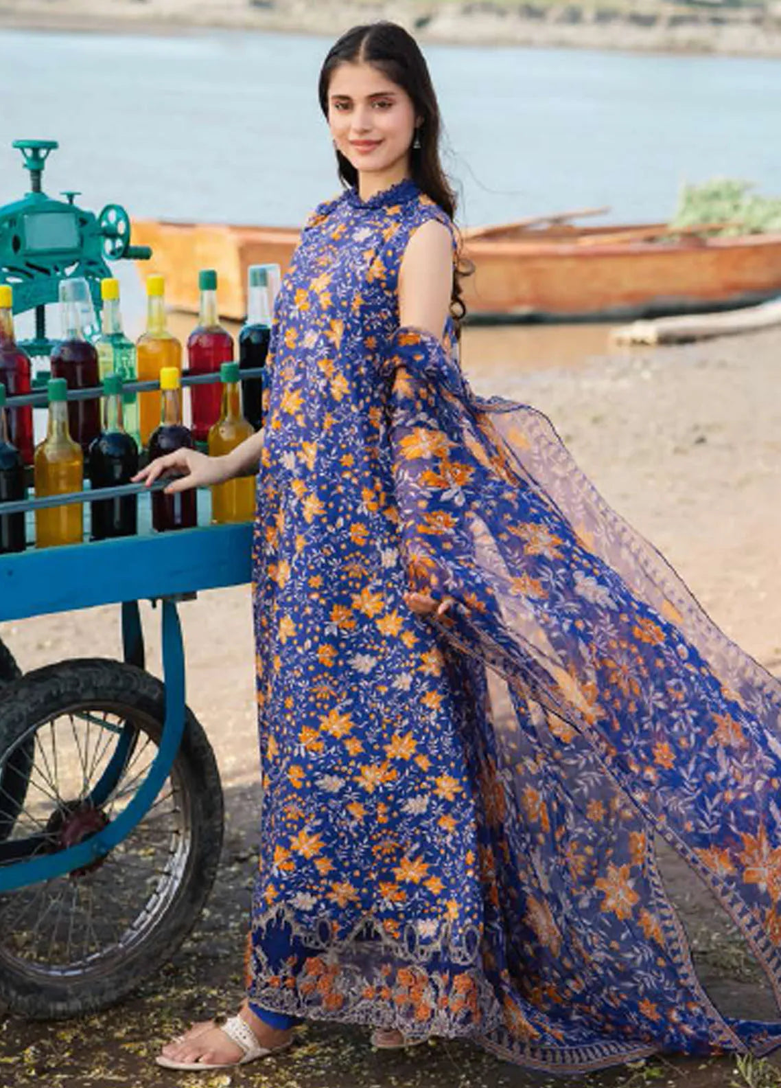 Maria B | Eid Lawn | MB-09B - Casual Dress - available at Maria Faisal in UK and USA.